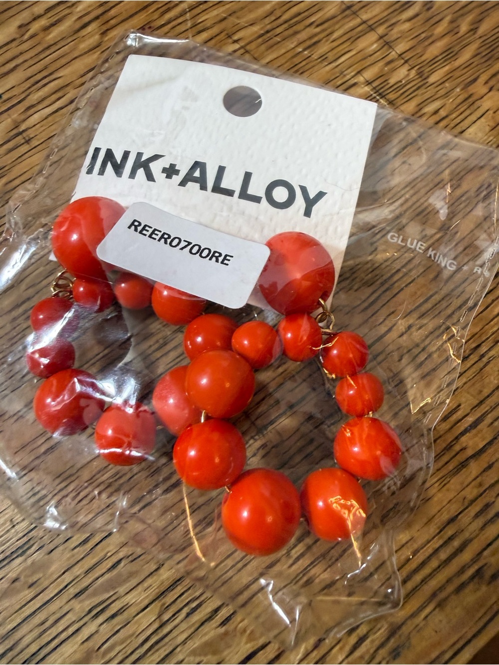 Bold Red Beaded Hoop Earrings with Gold Accents